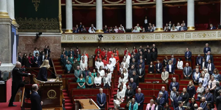 French lawmakers dress up in colors of Palestinian flag