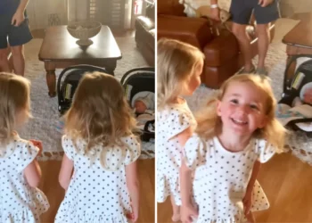 Watch Adorable Moment Mom Brings Home Newborn Twins to Her Twins