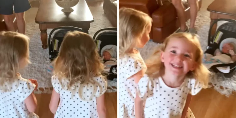 Watch Adorable Moment Mom Brings Home Newborn Twins to Her Twins