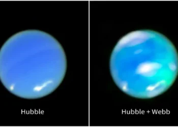 James Webb Telescope Captures Neptune’s Auroras in Stunning Detail