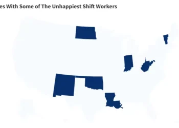 Map Shows States With Unhappiest Shift Workers, According to Study