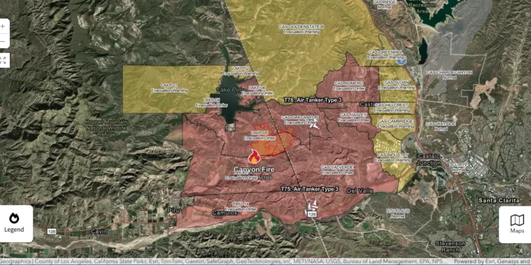 Map Shows Where Canyon Fire Is Burning in Southern California