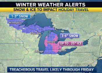 Winter Weather Advisory as Ice, Snow Threaten Holiday Travel in Great Lakes